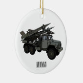 Afbeelding van de cartoon van raketten keramisch ornament (Rechts)
