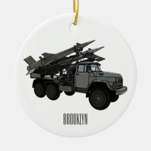 Afbeelding van de cartoon van raketten keramisch ornament