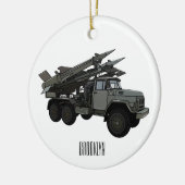 Afbeelding van de cartoon van raketten keramisch ornament (Links)