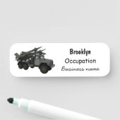 Afbeelding van de cartoon van raketten naamplaatje (In situ)