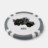 Afbeelding van de cartoon van raketten poker chips (Enkel)