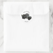Afbeelding van de cartoon van raketten ronde sticker (Tas)