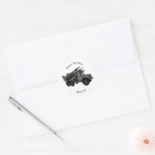 Afbeelding van de cartoon van raketten ronde sticker (Envelop)
