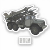 Afbeelding van de cartoon van raketten sticker (Voorkant)