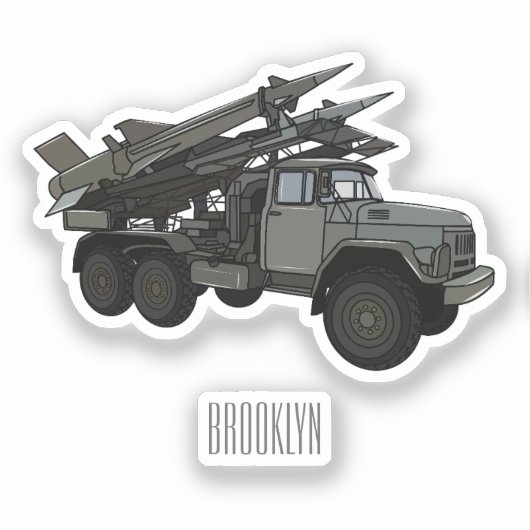 Afbeelding van de cartoon van raketten sticker (Voorkant)