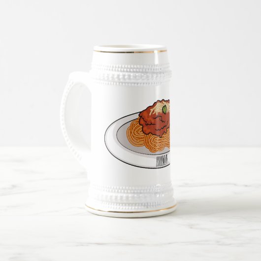 Afbeelding van de cartoon van Spaghetti Bierpul (Voorkant links)