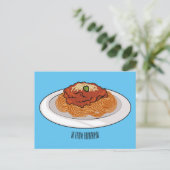 Afbeelding van de cartoon van Spaghetti Briefkaart (Staand voorkant)