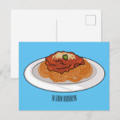 Afbeelding van de cartoon van Spaghetti Briefkaart (Voorkant / Achterkant)