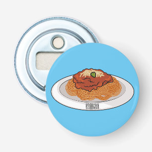 Afbeelding van de cartoon van Spaghetti Button Flesopener