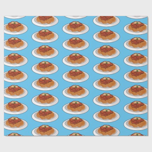 Afbeelding van de cartoon van Spaghetti Cadeaupapier (Vlak)