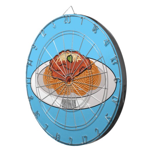 Afbeelding van de cartoon van Spaghetti Dartbord (Voorkant Rechts)