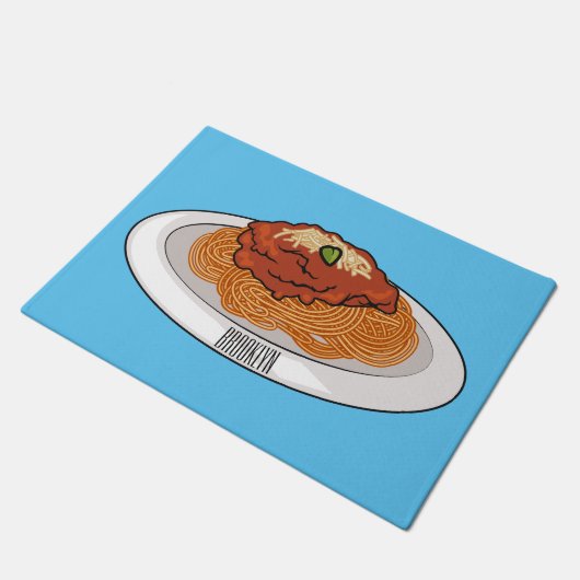 Afbeelding van de cartoon van Spaghetti Deurmat (Schuin)