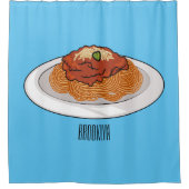 Afbeelding van de cartoon van Spaghetti Douchegordijn (Voorkant)