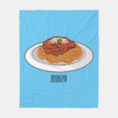 Afbeelding van de cartoon van Spaghetti Fleece Deken (Voorkant)