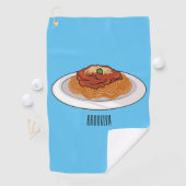 Afbeelding van de cartoon van Spaghetti Golfhanddoek (Insitu)