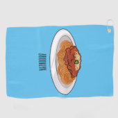 Afbeelding van de cartoon van Spaghetti Golfhanddoek (Horizontaal)