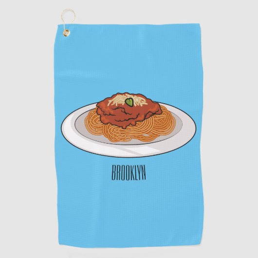 Afbeelding van de cartoon van Spaghetti Golfhanddoek (Voorkant)