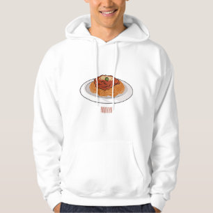 Afbeelding van de cartoon van Spaghetti Hoodie