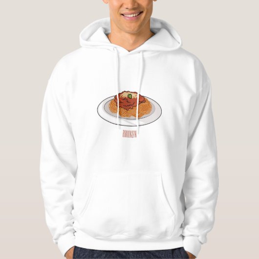 Afbeelding van de cartoon van Spaghetti Hoodie (Voorkant)