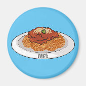 Afbeelding van de cartoon van Spaghetti Magneet (Voorkant)