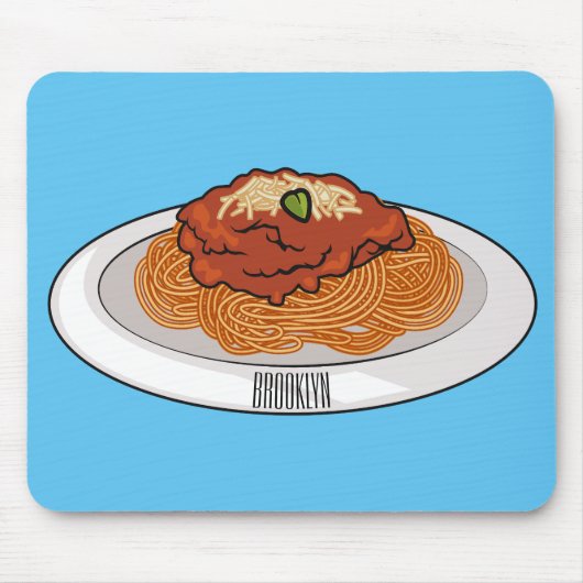 Afbeelding van de cartoon van Spaghetti Muismat (Voorkant)