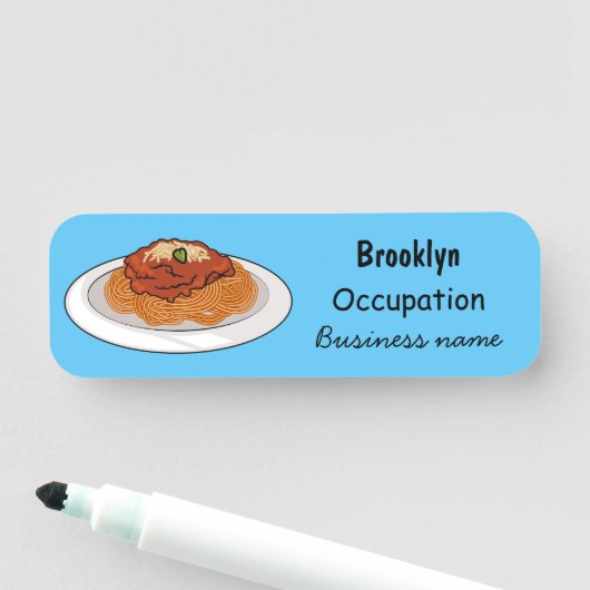 Afbeelding van de cartoon van Spaghetti Naamplaatje (In situ)