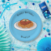 Afbeelding van de cartoon van Spaghetti Papieren Bordje (Feest)