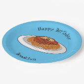 Afbeelding van de cartoon van Spaghetti Papieren Bordje (Gekanteld)