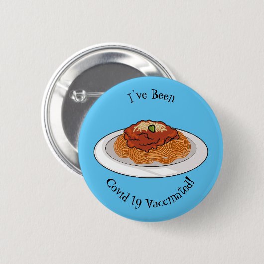 Afbeelding van de cartoon van Spaghetti Ronde Button 5,7 Cm (Voorkant /achterkant)