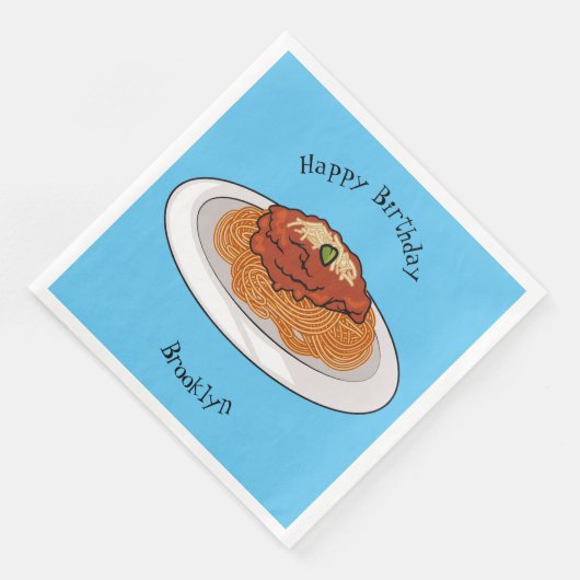 Afbeelding van de cartoon van Spaghetti Servet (Hoek)