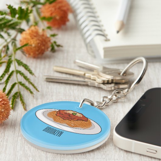 Afbeelding van de cartoon van Spaghetti Sleutelhanger (Voorkant Rechts)