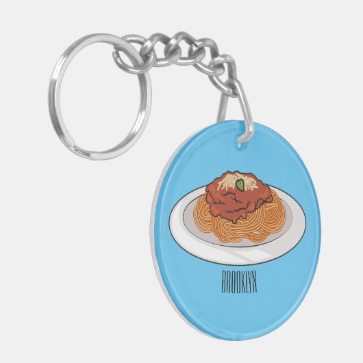 Afbeelding van de cartoon van Spaghetti Sleutelhanger (Voorkant Links)