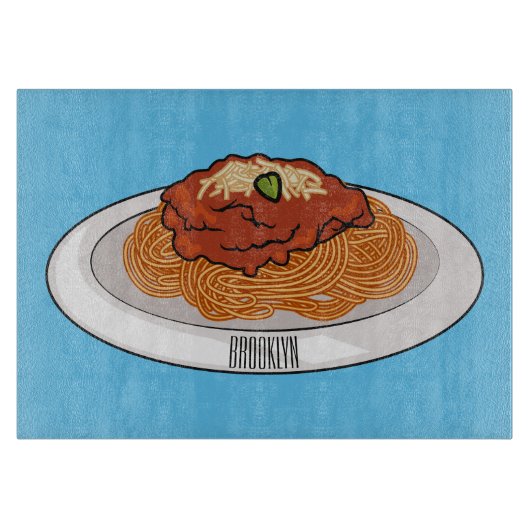 Afbeelding van de cartoon van Spaghetti Snijplank (Voorkant)