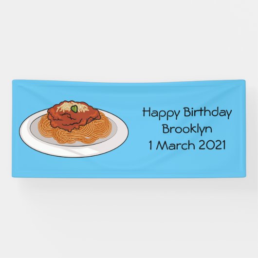 Afbeelding van de cartoon van Spaghetti Spandoek (Horizontaal)