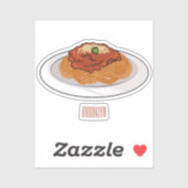 Afbeelding van de cartoon van Spaghetti Sticker (Vel)