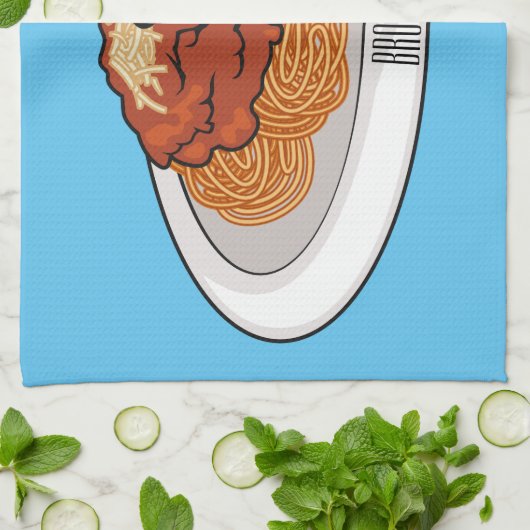 Afbeelding van de cartoon van Spaghetti Theedoek (Gevouwen)