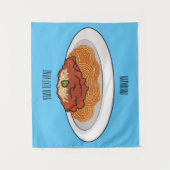 Afbeelding van de cartoon van Spaghetti Wandkleed (Voorkant)