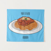 Afbeelding van de cartoon van Spaghetti Wandkleed (Voorkant (horizontaal))