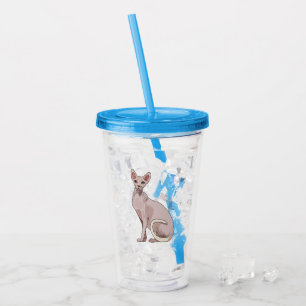 Afbeelding van de cartoon van sphynx-katten acryl drinkbeker