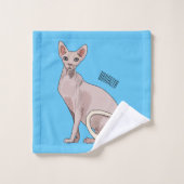 Afbeelding van de cartoon van sphynx-katten bad handdoek (Wasdoekje)