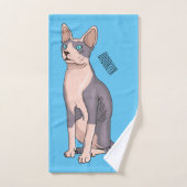Afbeelding van de cartoon van sphynx-katten bad handdoek (Handdoek)