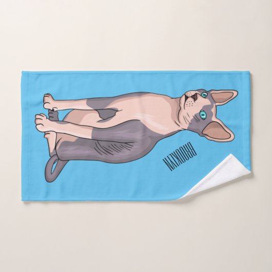 Afbeelding van de cartoon van sphynx-katten bad handdoek (Handdoek)