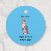 Afbeelding van de cartoon van sphynx-katten bedankjes labels (Voorkant)
