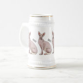 Afbeelding van de cartoon van sphynx-katten bierpul (Voorkant links)