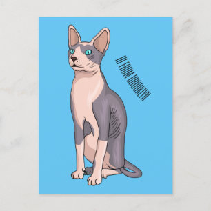 Afbeelding van de cartoon van sphynx-katten briefkaart