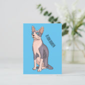 Afbeelding van de cartoon van sphynx-katten briefkaart (Staand voorkant)