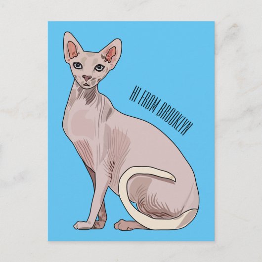 Afbeelding van de cartoon van sphynx-katten briefkaart (Voorkant)
