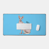 Afbeelding van de cartoon van sphynx-katten bureaumat (Keyboard & Muis)