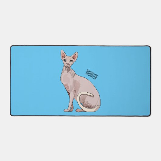 Afbeelding van de cartoon van sphynx-katten bureaumat (Voorkant)