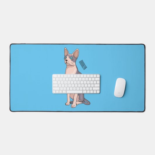 Afbeelding van de cartoon van sphynx-katten bureaumat (Keyboard & Muis)